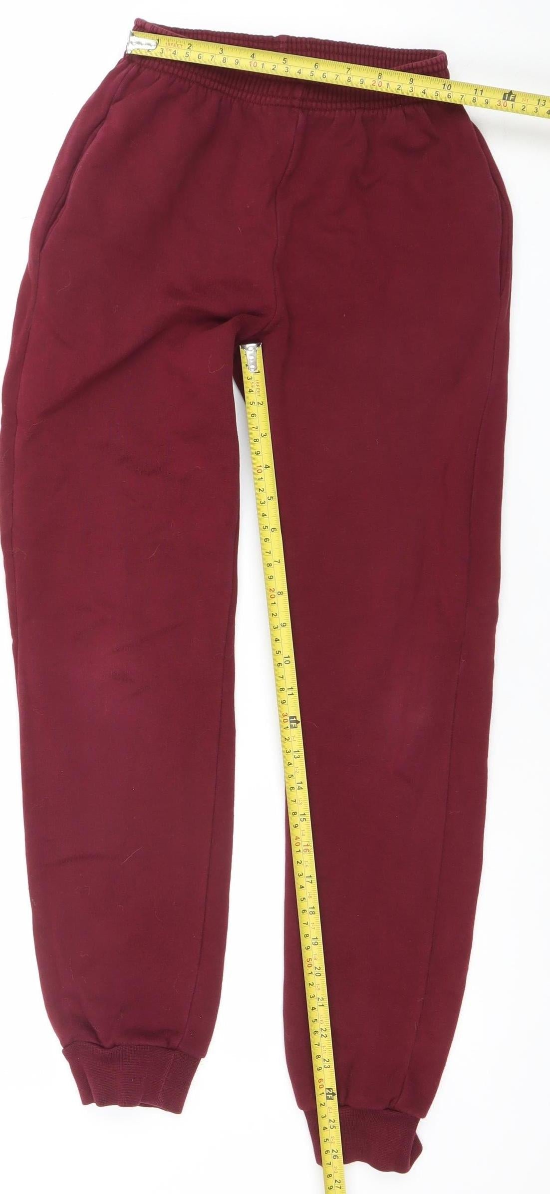 Hunter Boys Red Jogger Trousers 10-11 Years Cotton Blend Fleece Sweatpants