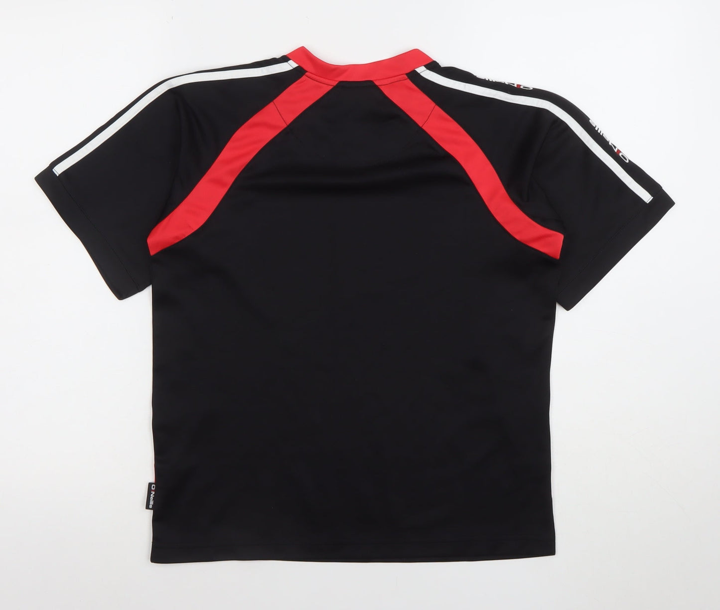 O'Neills Boys Black Red Sports T-Shirt 10-11 Years Quick Dry Activewear Top