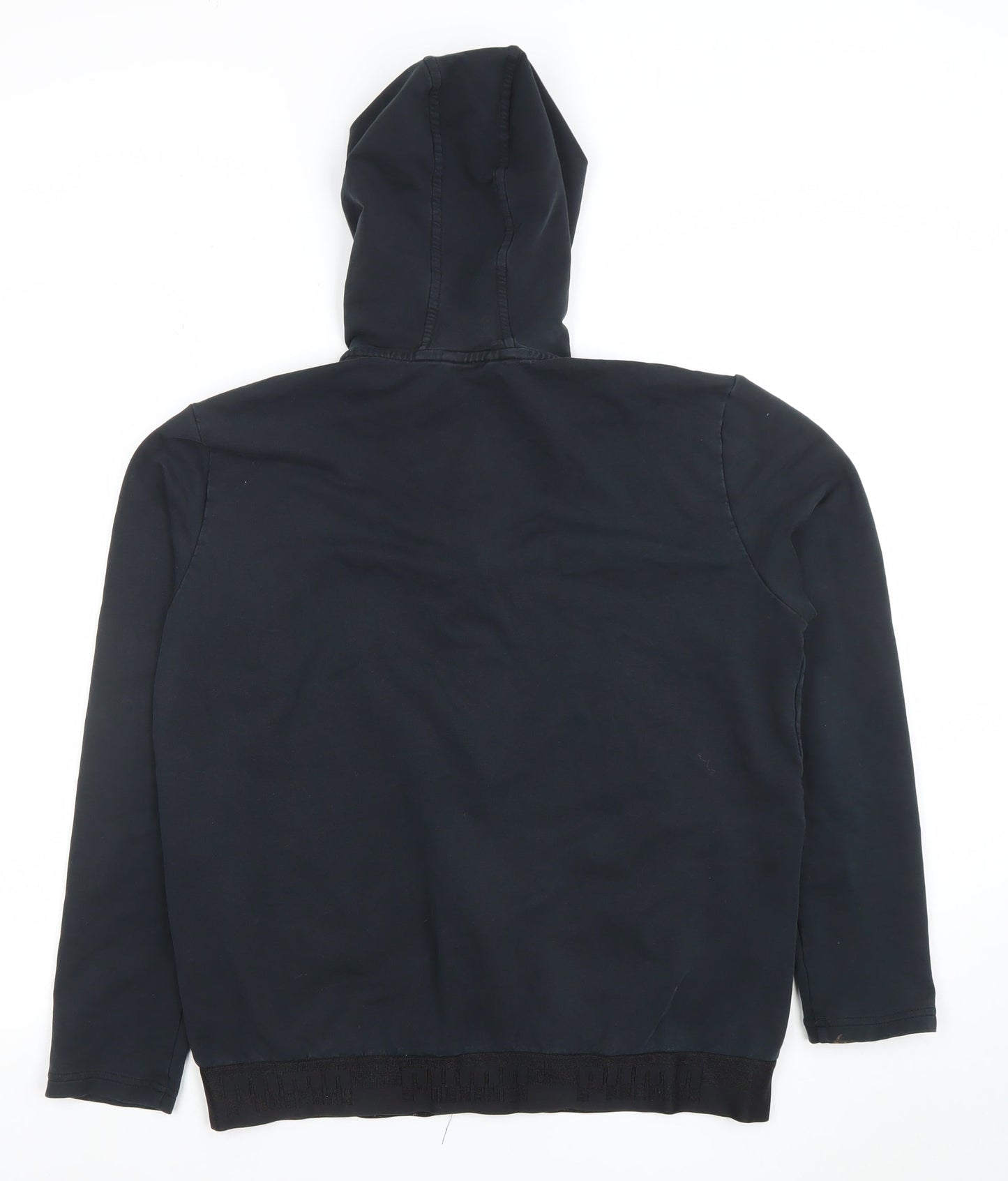 Puma Womens Black Full Zip Hooded Sweatshirt Size L Cotton Blend