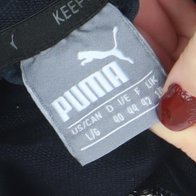 Puma Womens Black Full Zip Hooded Sweatshirt Size L Cotton Blend