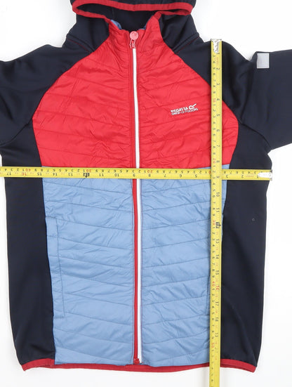 Back view of Regatta boys’ multicoloured 13 years hooded puffer jacket