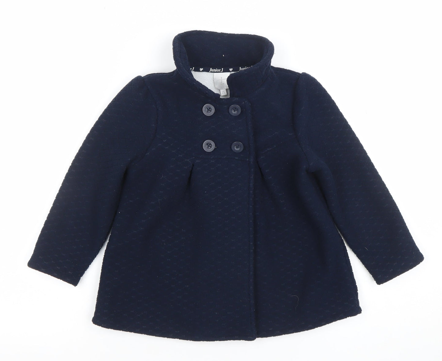 Jasper Conran Junior Girls Blue Pea Coat 4-5 Years Double Breasted Winter Jacket