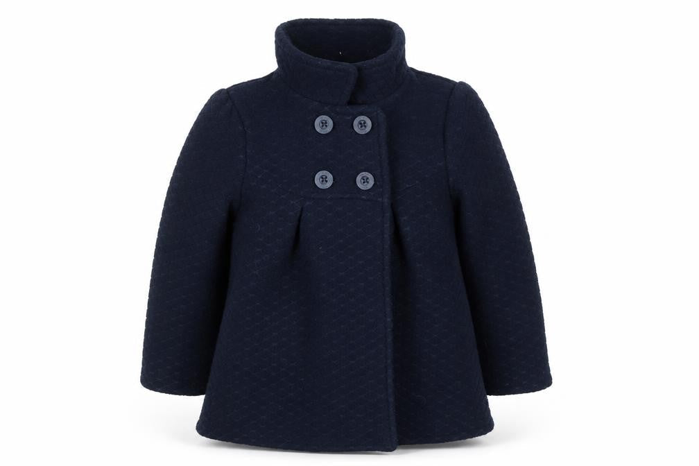 Jasper Conran Junior Girls Blue Pea Coat 4-5 Years Double Breasted Winter Jacket