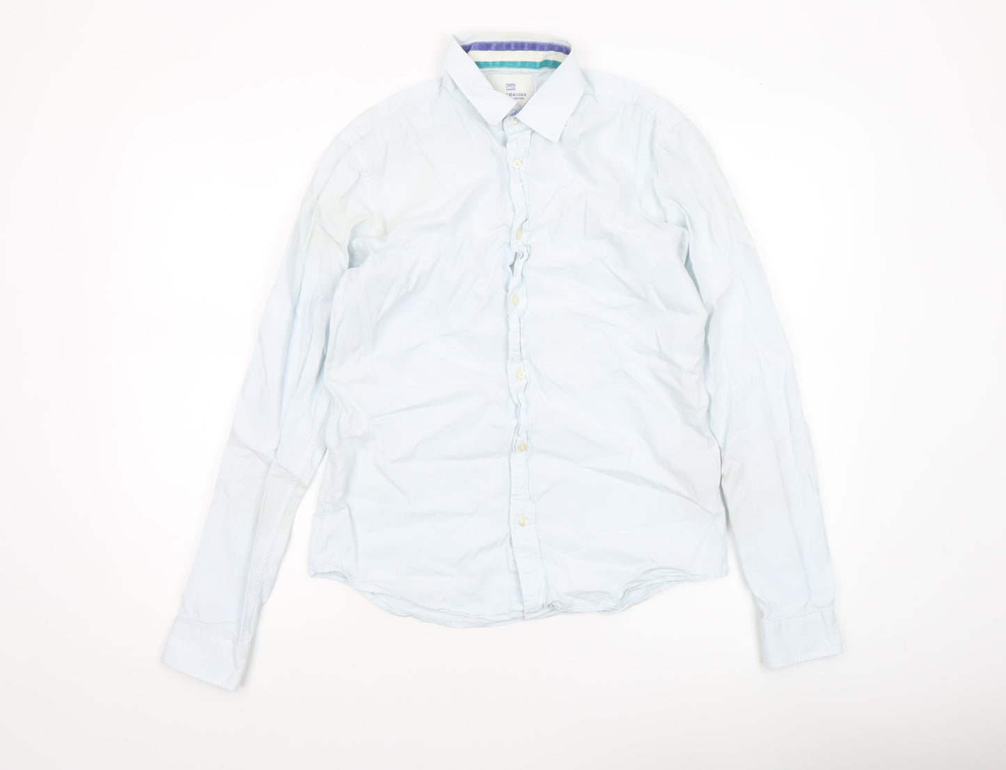 Scotch & Soda Men's White Cotton Long Sleeve Formal Dress Shirt M