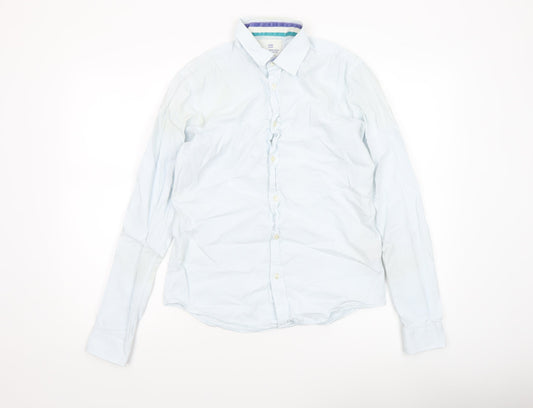 Scotch & Soda Men's White Cotton Long Sleeve Formal Dress Shirt M