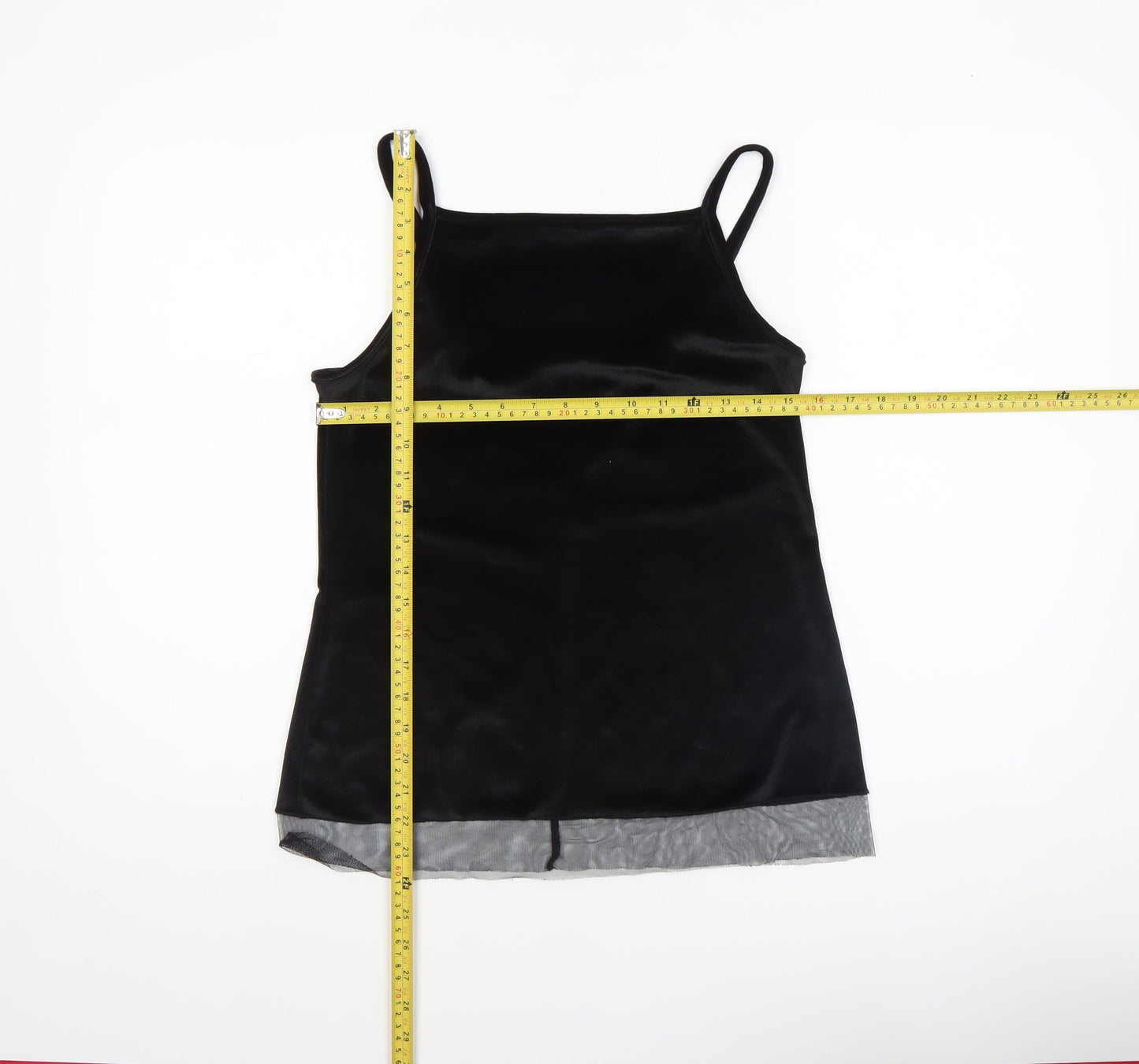 ASOS Women’s Black Velvet Camisole Tank Top Size 6 Adjustable Straps