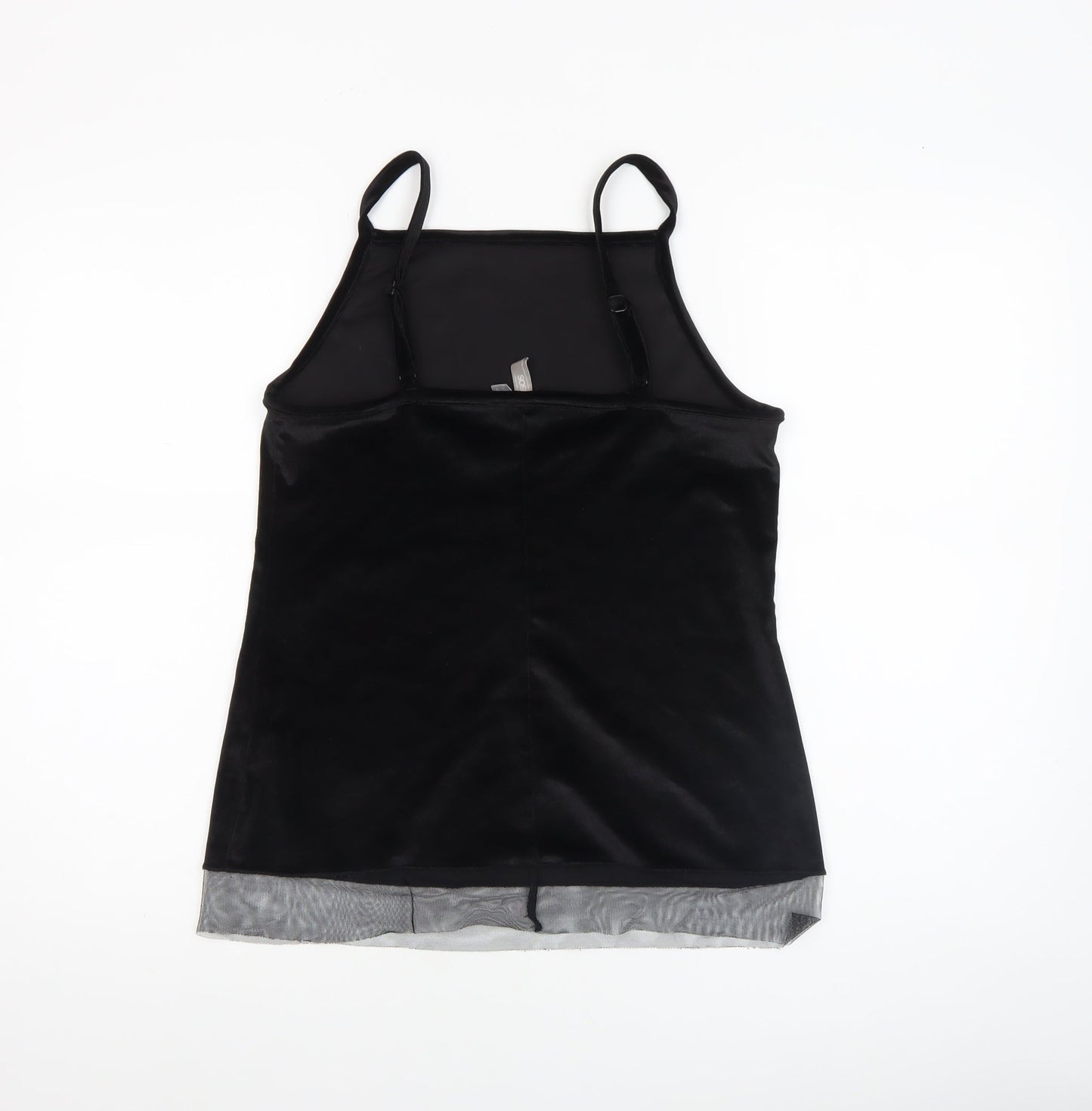 ASOS Women’s Black Velvet Camisole Tank Top Size 6 Adjustable Straps