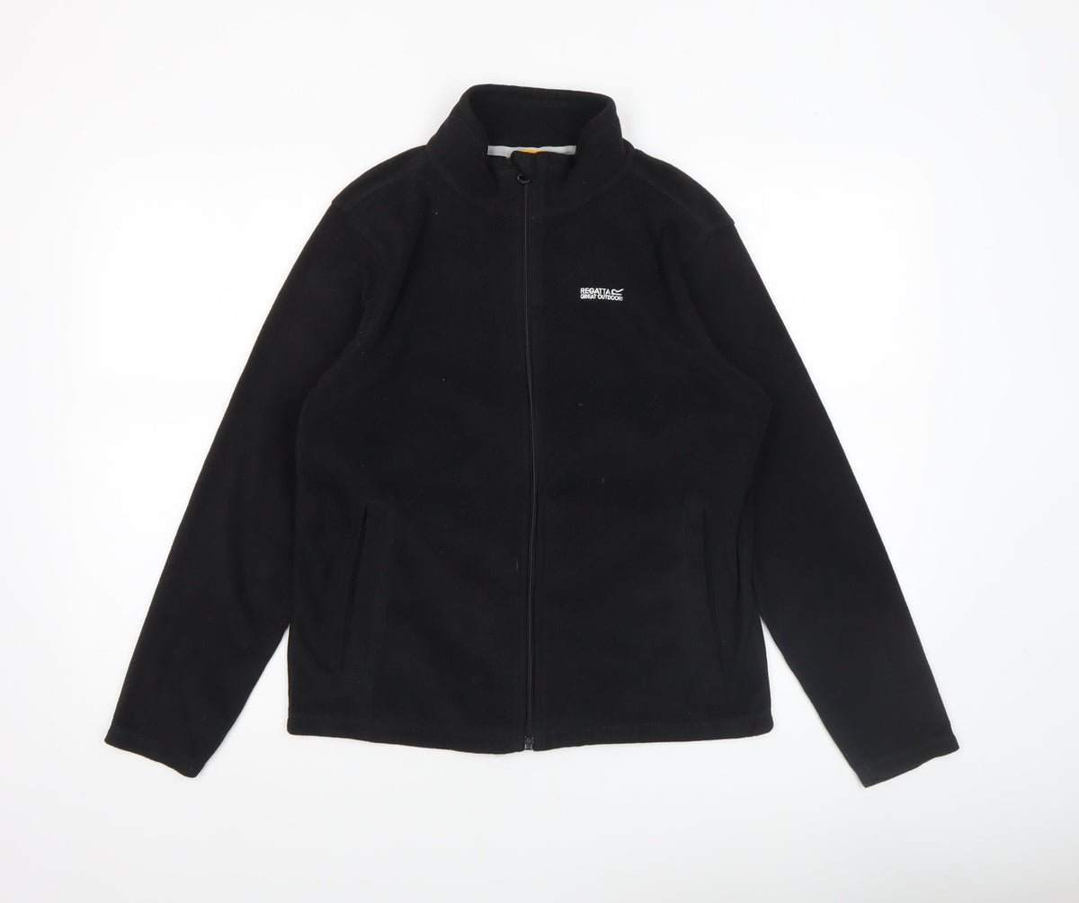 Regatta Boys Black Fleece Full Zip Jacket 14 Years Warm Lightweight Outdoor