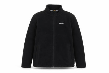 Front view of Regatta boys’ black fleece full zip jacket 14 years warm lightweight outdoor