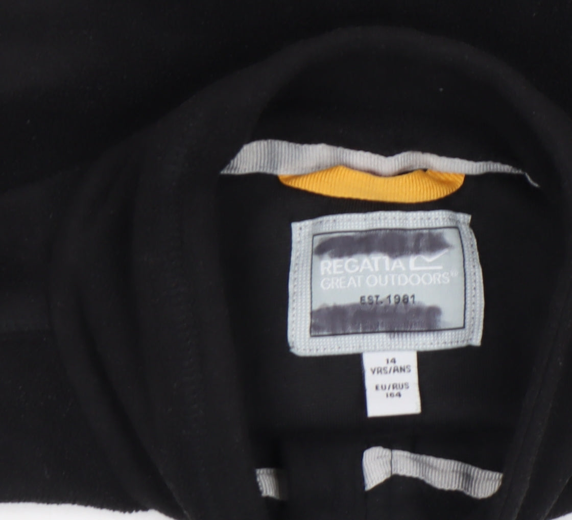 Regatta Boys Black Fleece Full Zip Jacket 14 Years Warm Lightweight Outdoor