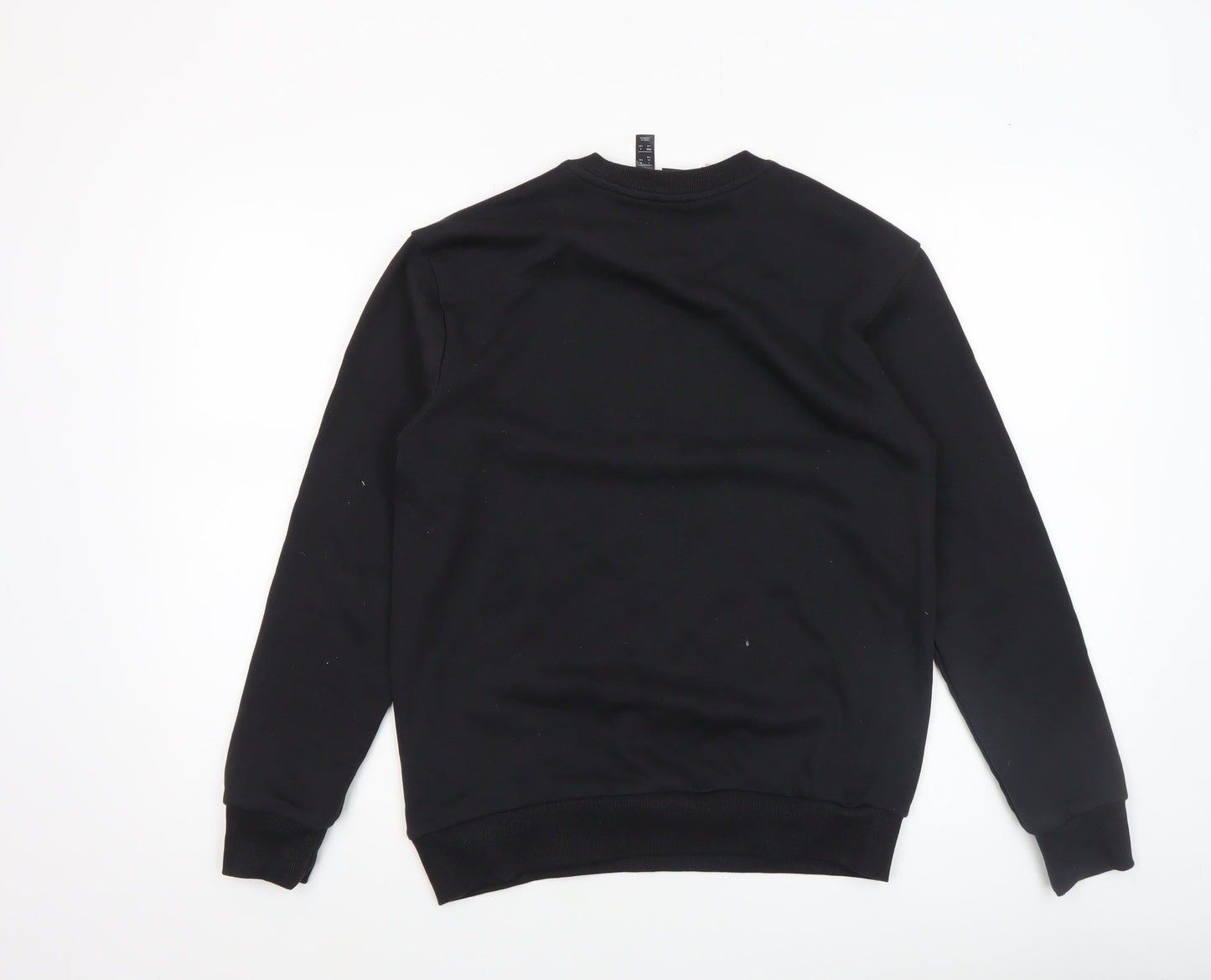 Adidas Boys Black 13-14 Years Pullover Crew Neck Logo Sweatshirt