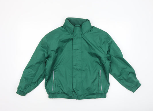 O'Neills Boys Green 9-10 Years Lined Windbreaker Jacket with Zip Pockets
