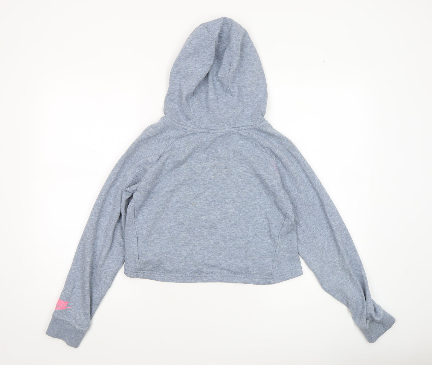 Nike Girls Grey Pullover Hoodie XL 14-15 Years Just Do It Graphic Hooded Top