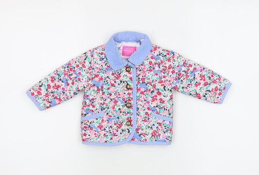 Joules Unisex Baby Multicoloured Quilted Floral Jacket 0-3 Months