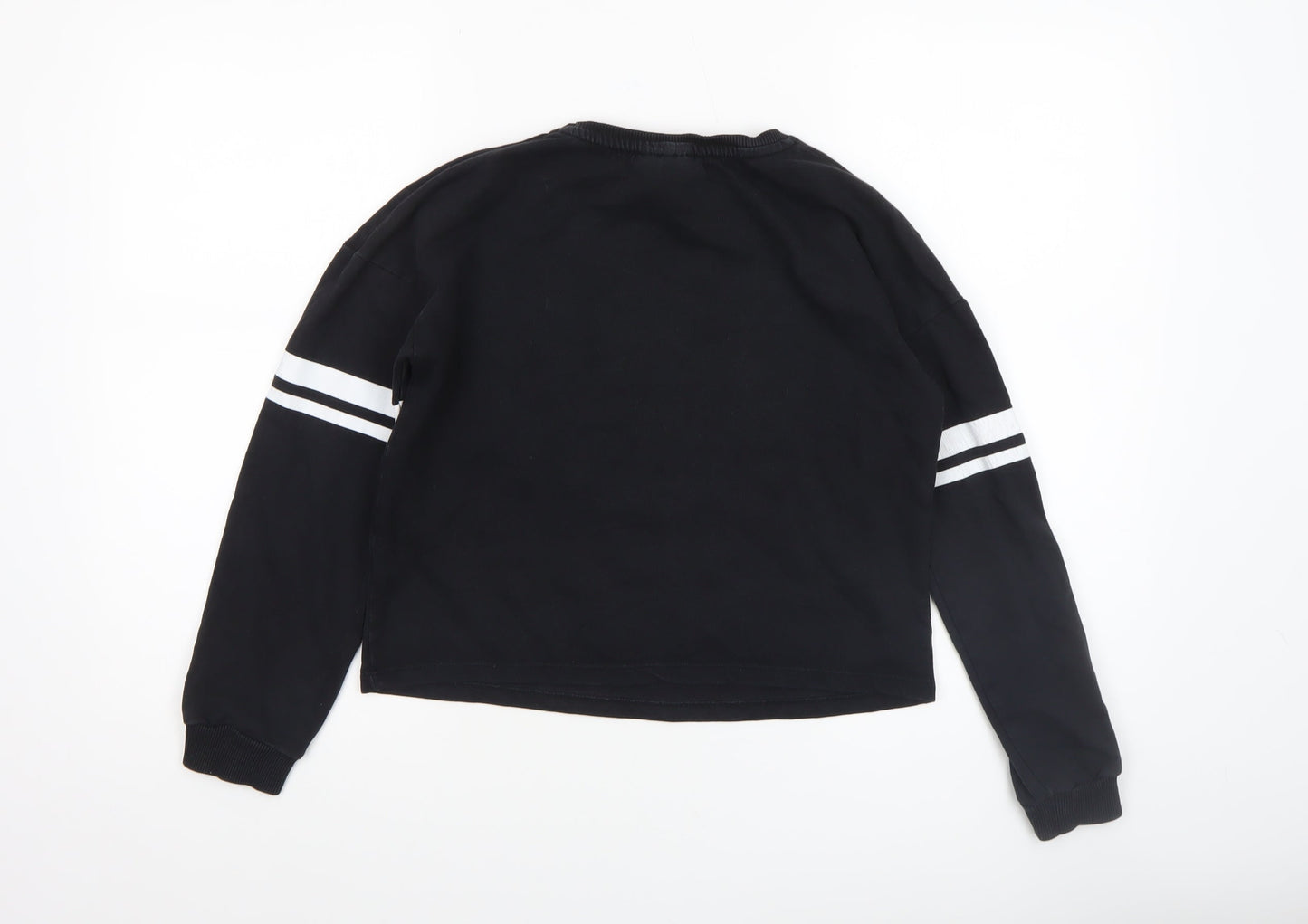 Disney Girls Black Mickey Mouse Sequin Pullover Sweatshirt 11-12 Years