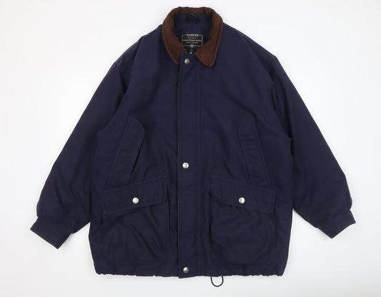 Trademark Men's Blue L Outdoor Jacket Corduroy Collar Lined Waterproof