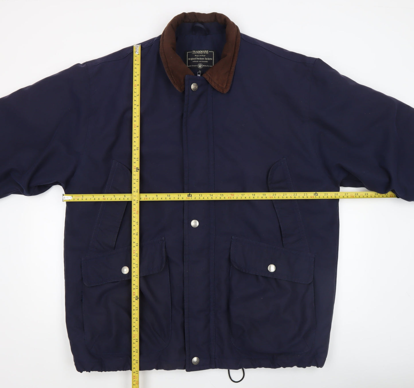 Trademark Men's Blue L Outdoor Jacket Corduroy Collar Lined Waterproof