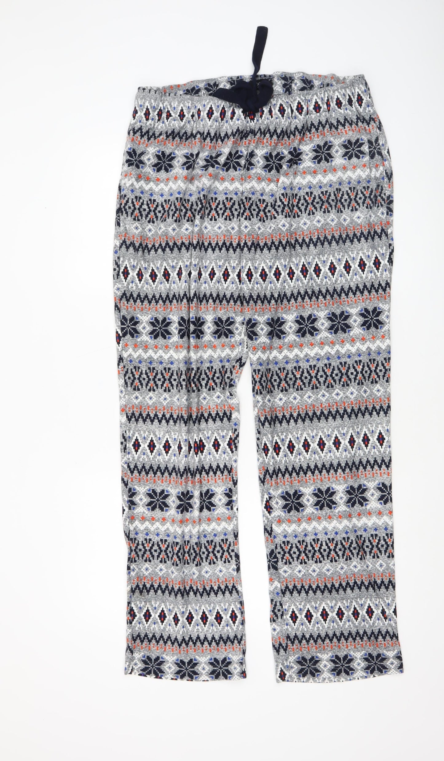 Next Men's XL Fair Isle Grey Lounge Pants Polyester Winter Wear