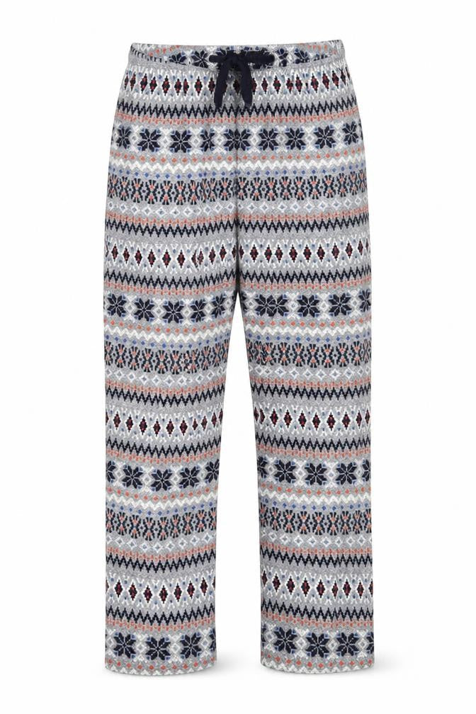 Next Men's XL Fair Isle Grey Lounge Pants Polyester Winter Wear
