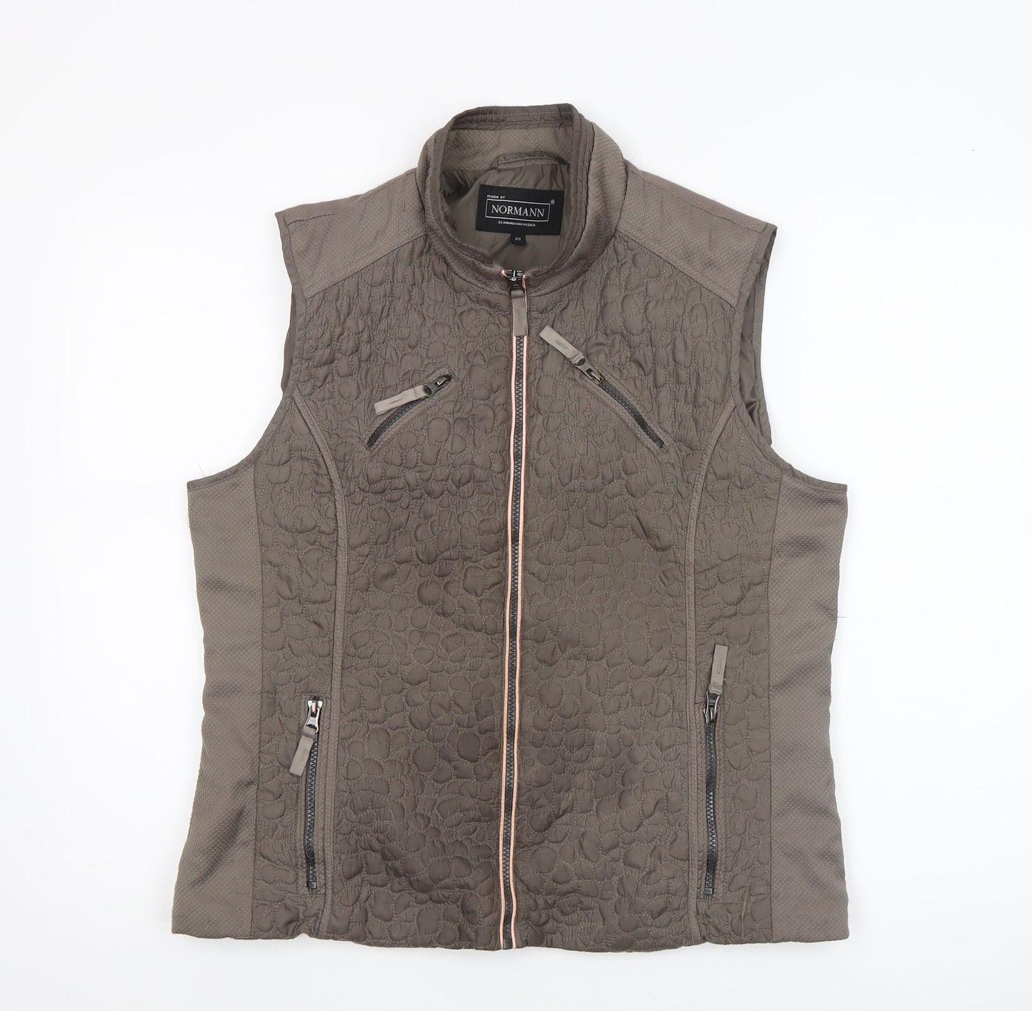 Normann Womens Brown Quilted Sleeveless Waistcoat UK 14