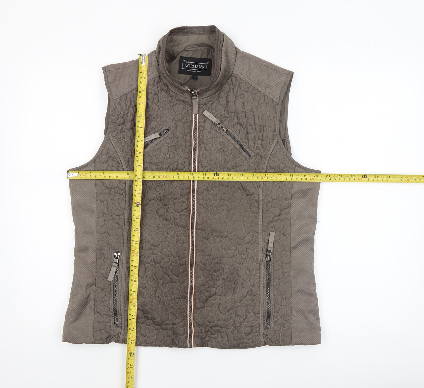 Normann Womens Brown Quilted Sleeveless Waistcoat UK 14
