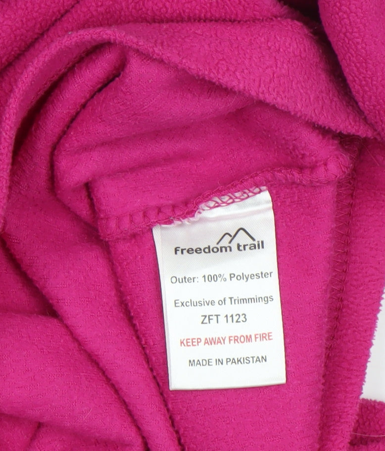 Freedom Trail Womens Pink Fleece Pullover 1/4 Zip Sweatshirt Size 10