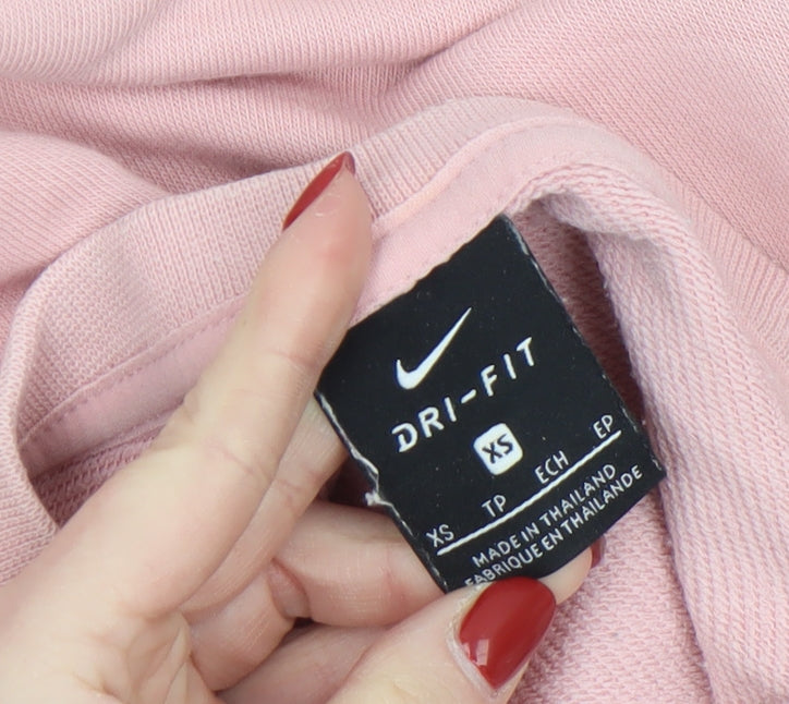 Nike Womens Pink Dri-Fit Crew Neck Pullover Sweatshirt XS
