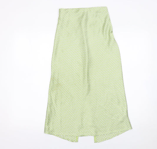 Hollister Womens Green Floral Midi Skirt Size 2XS High Rise Polyester