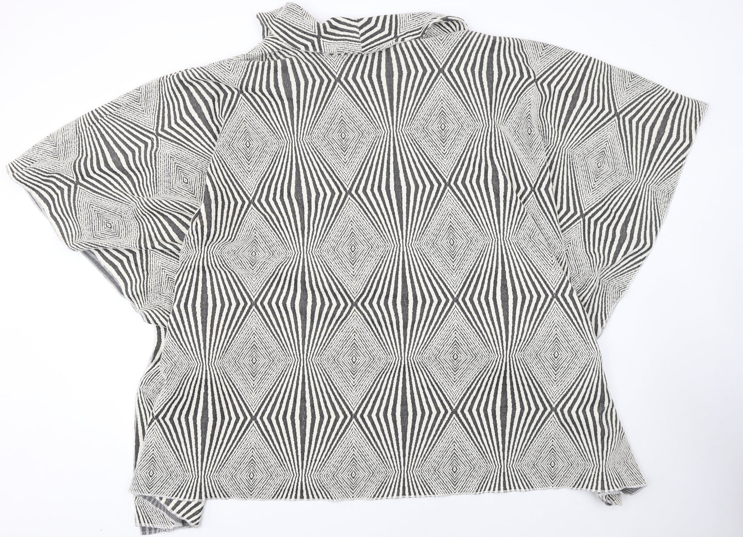 Arne Smith Women’s Black & White Geometric Open Cardigan XL