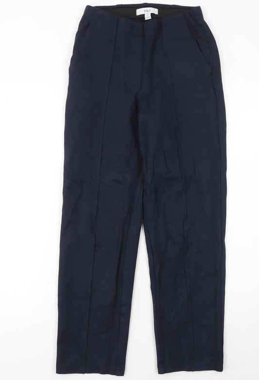 Marks and Spencer Women’s Blue Slim Fit Twill Trousers Size 6