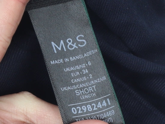 Marks and Spencer Women’s Blue Slim Fit Twill Trousers Size 6