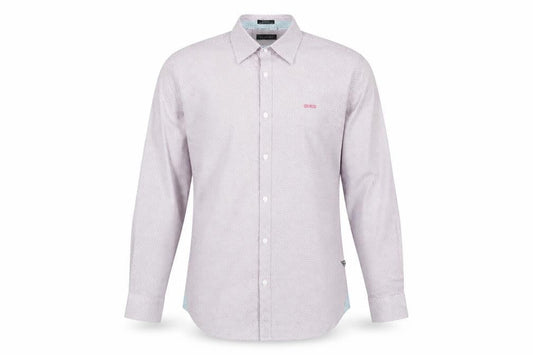 Guess Mens White Slim Fit Geometric Long Sleeve Button Up Shirt Size L
