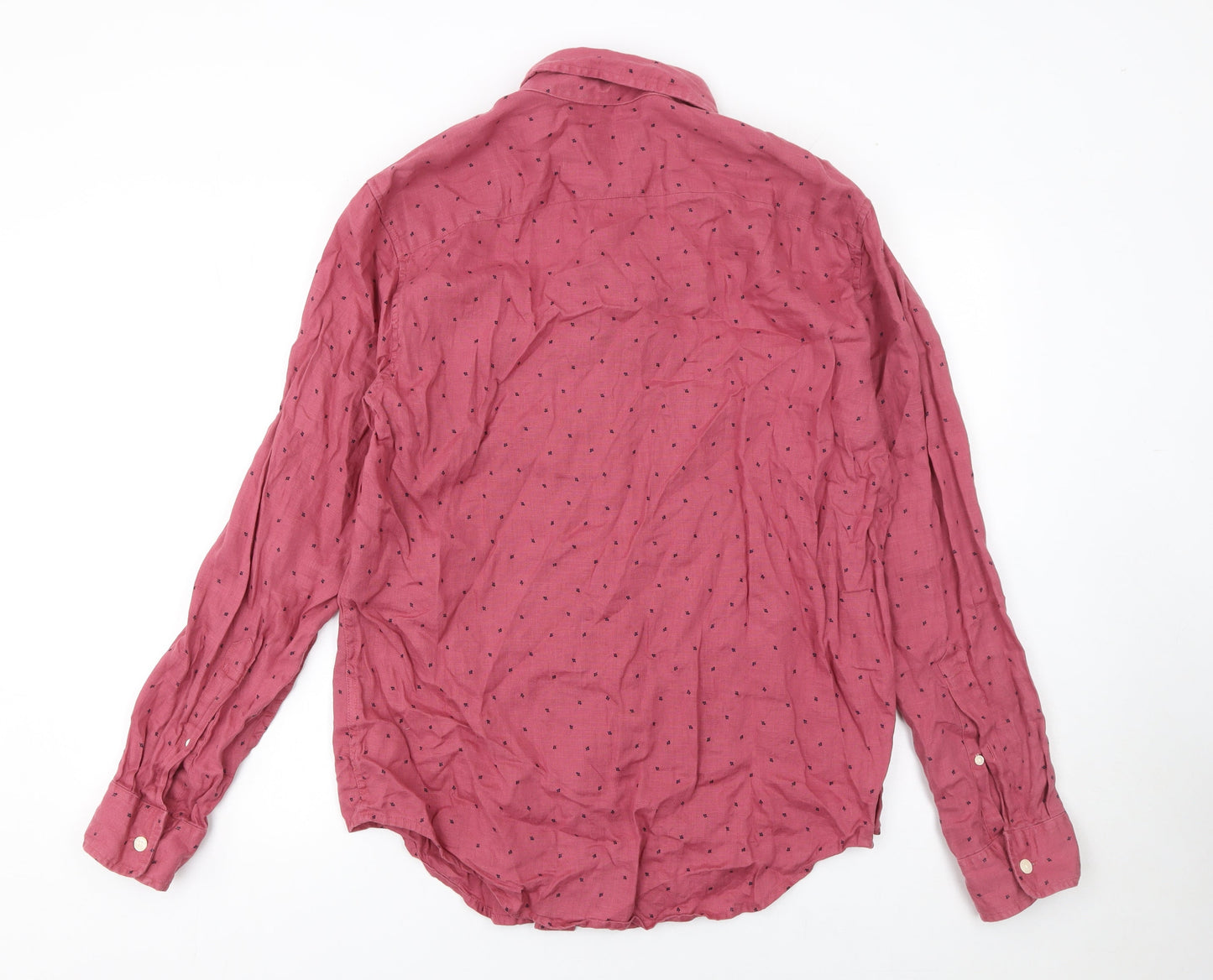 Abercrombie & Fitch Men’s Red Linen Long Sleeve Button-Up Shirt Size L
