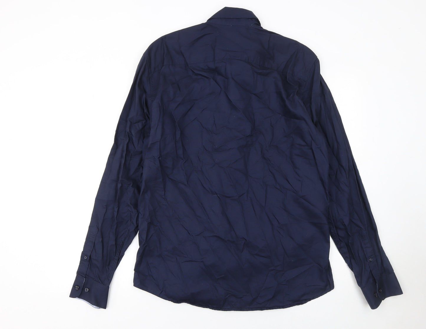 Selected Homme Men's Blue Slim Fit Long Sleeve Button-Up Shirt XL