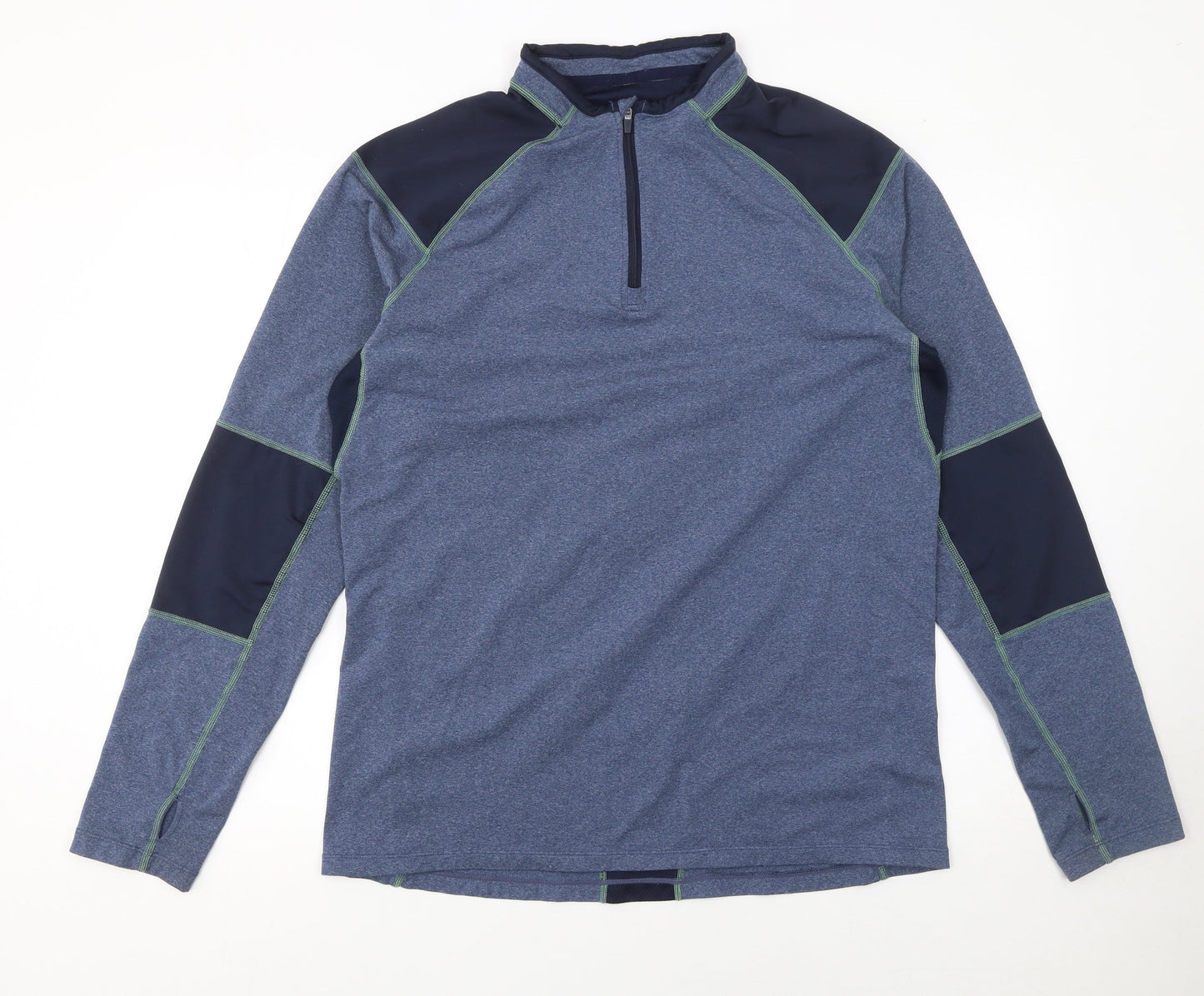 St. Bernard Mens Blue 1/4 Zip Athletic Pullover Sweatshirt XL