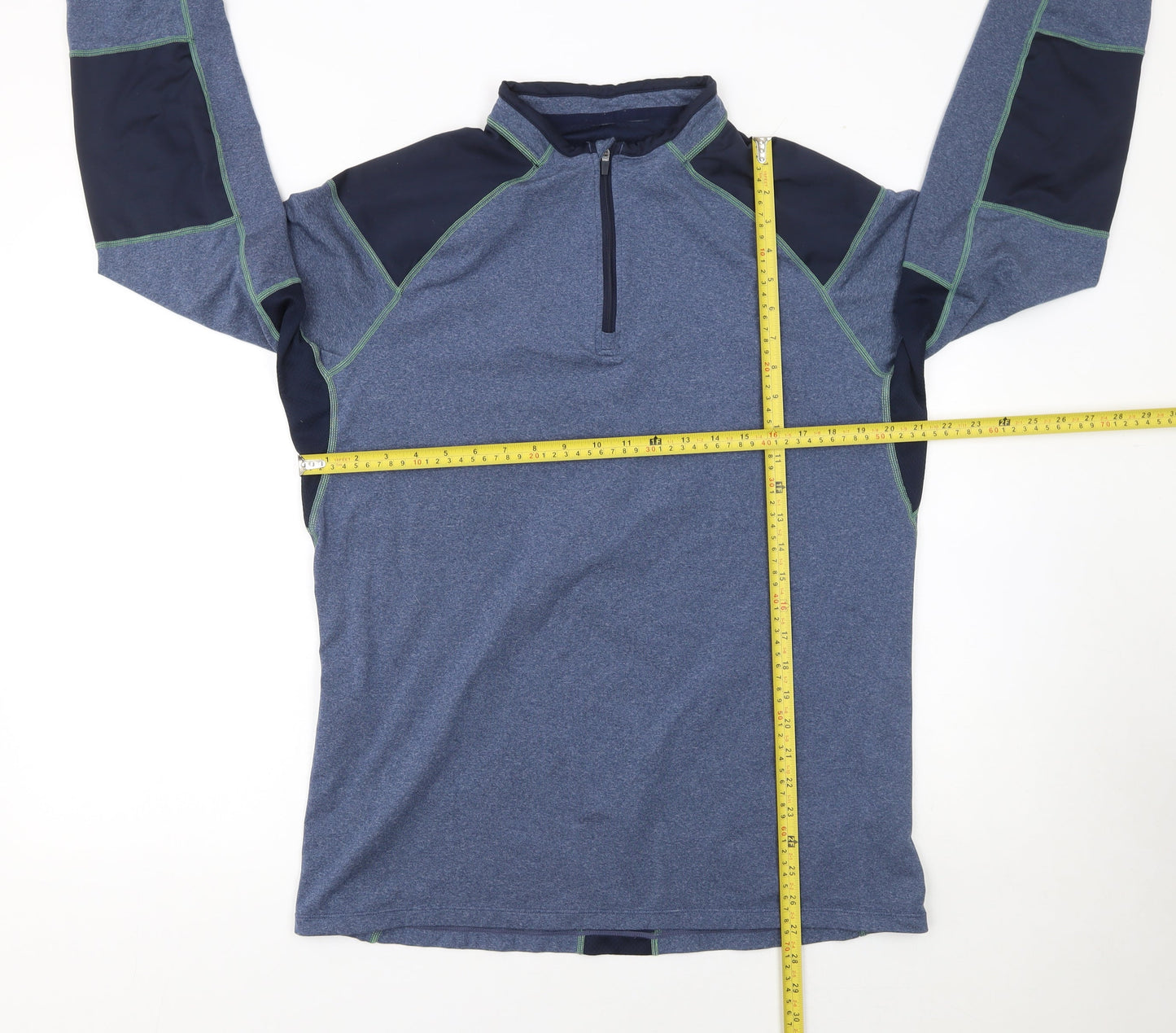 St. Bernard Mens Blue 1/4 Zip Athletic Pullover Sweatshirt XL