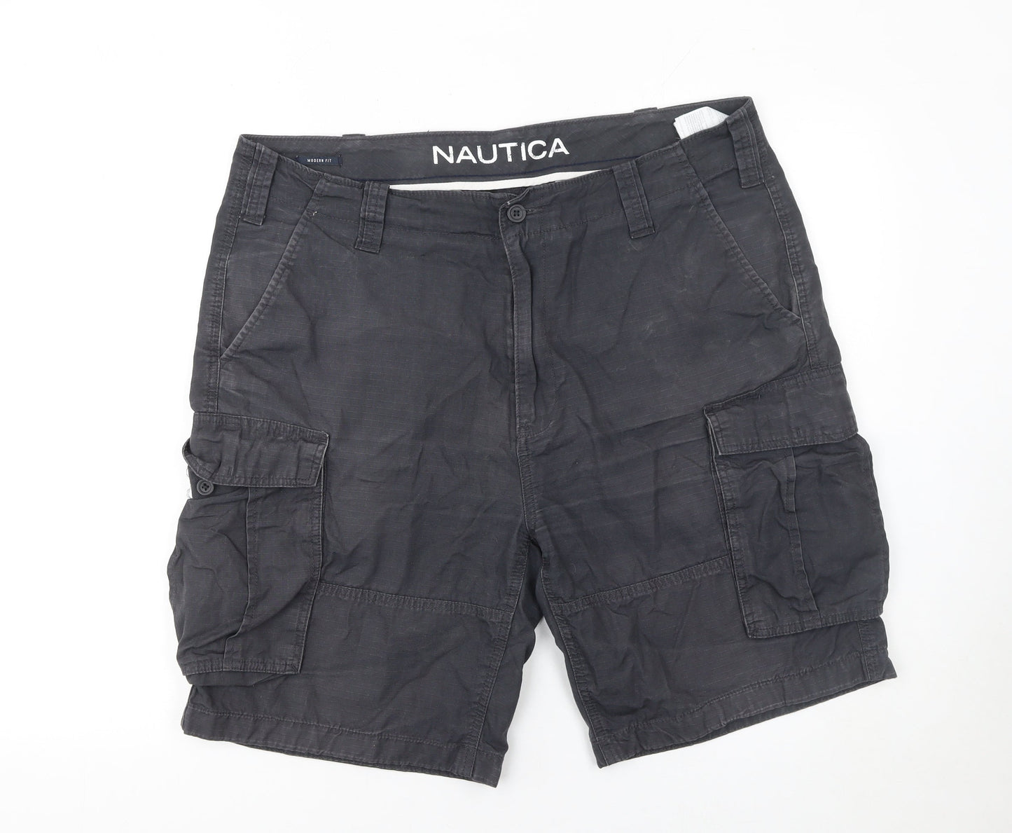 Nautica Men's Black Cargo Shorts Size L 36W Cotton Casual Summer