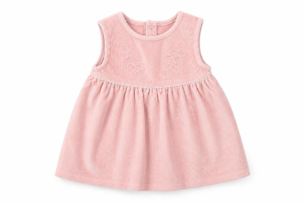 Dunnes Stores Girls Pink Corduroy Sleeveless A-Line Dress 6-9 Months