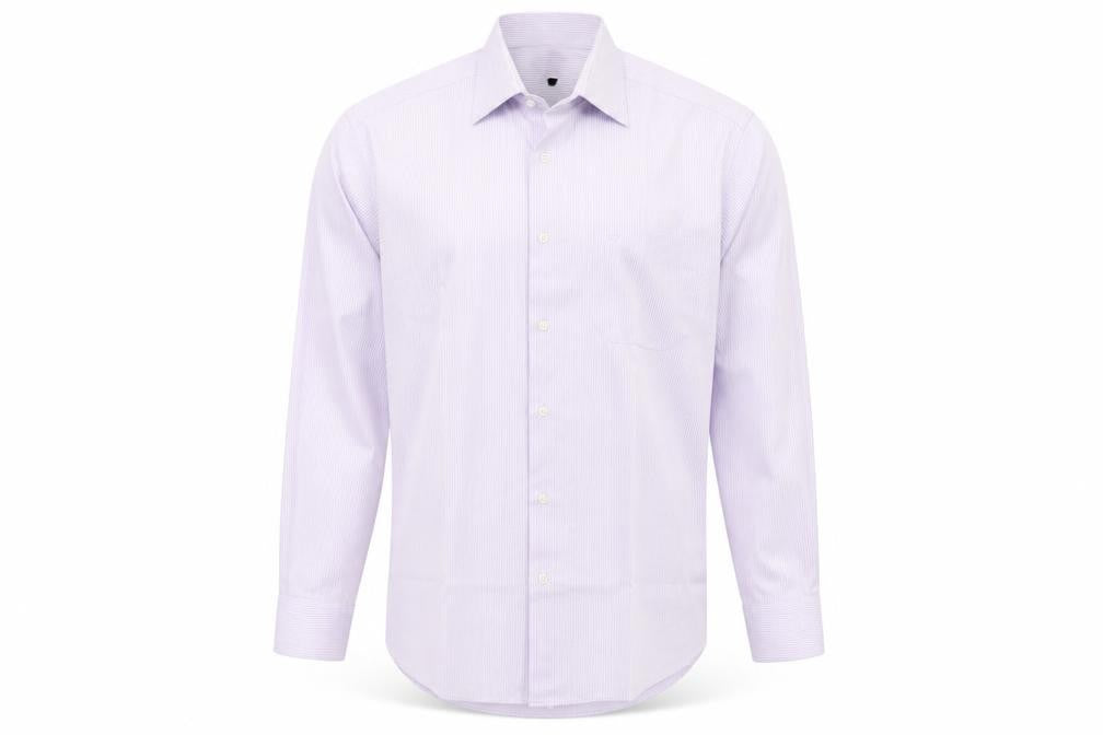 Benetti Men's Purple Striped Long Sleeve Cotton Blend Button-Up Shirt Size 16