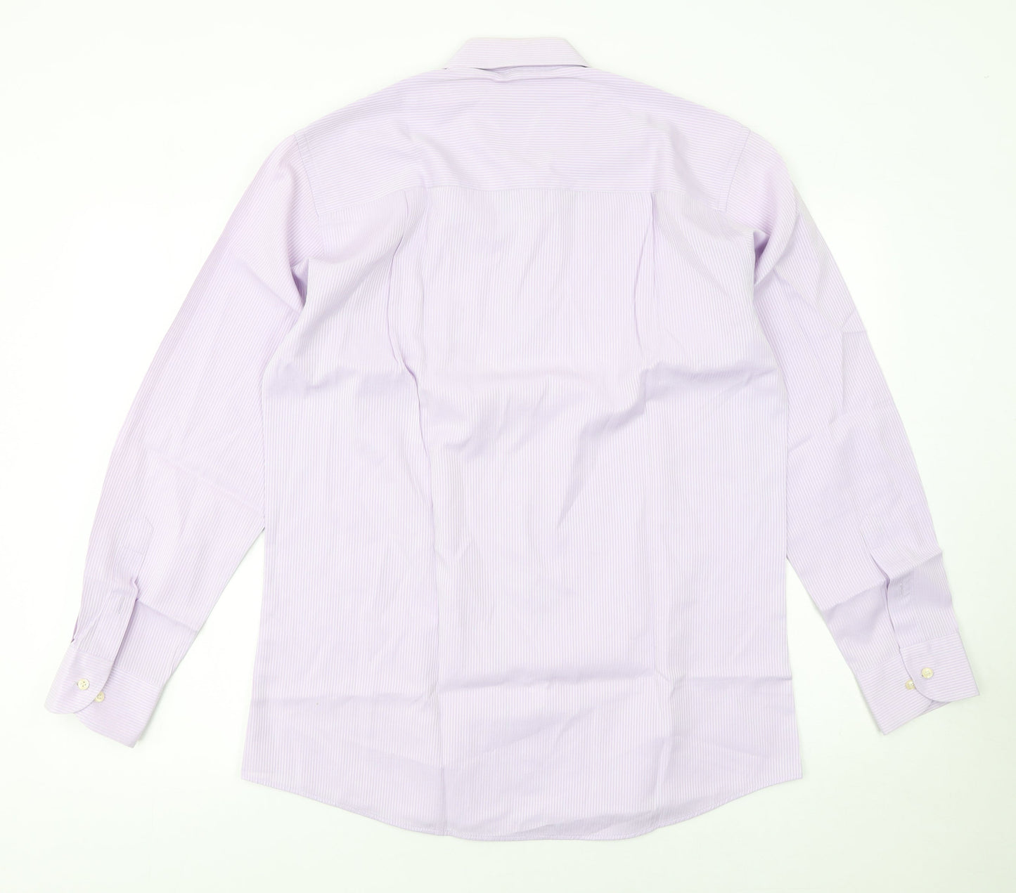 Benetti Men's Purple Striped Long Sleeve Cotton Blend Button-Up Shirt Size 16