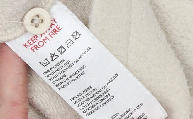 Urban Outfitters Womens Beige Cropped Fleece Jacket Size S