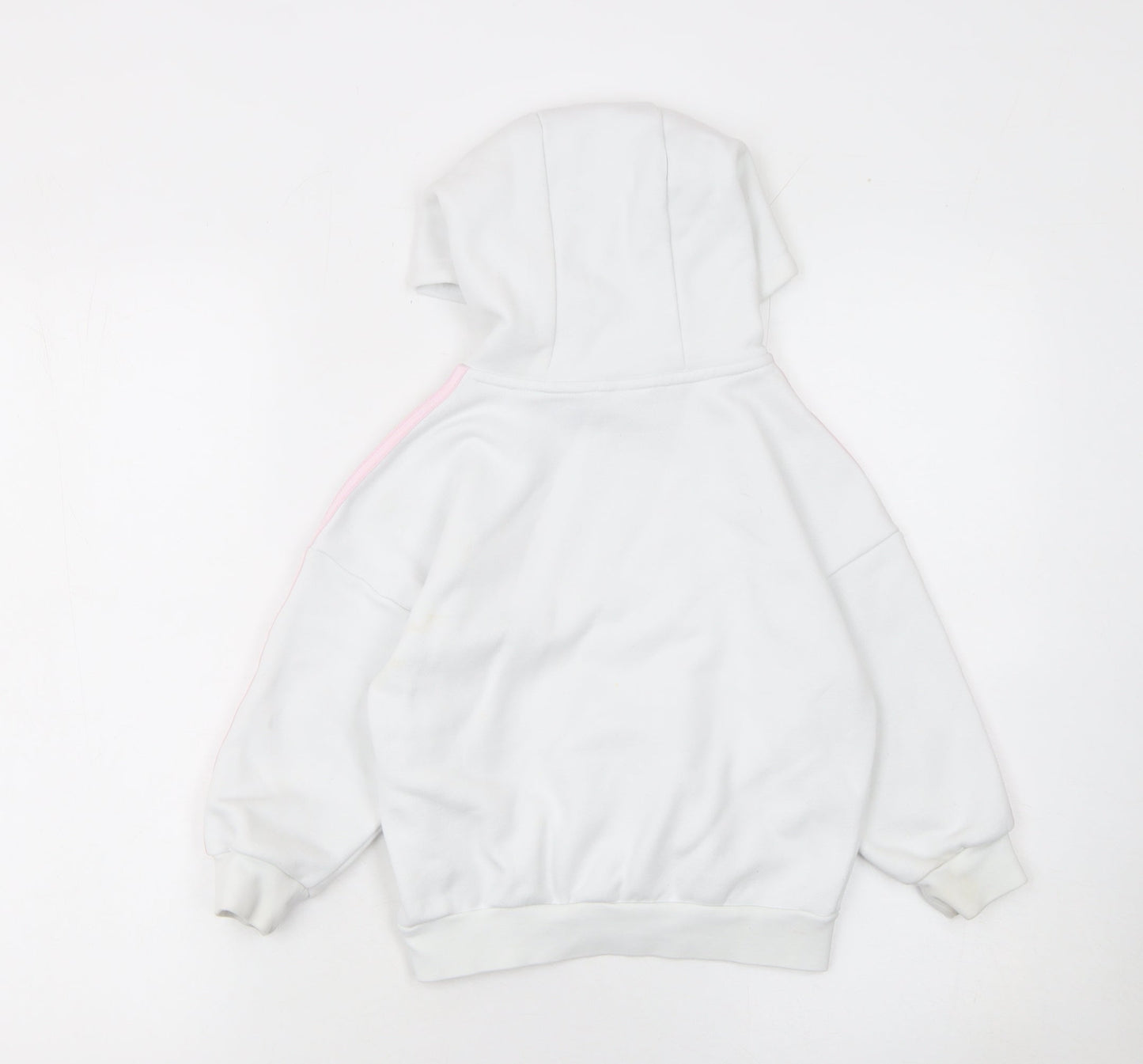 Adidas Girls White Pink Originals Pullover Hoodie 5-6 Years Hooded Sweatshirt