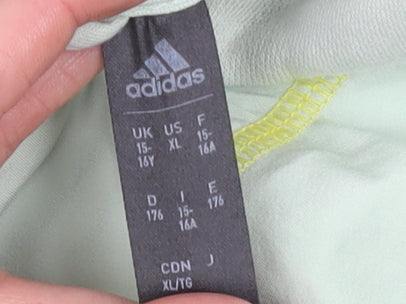 Adidas Girls Green 16 Years Pullover Hoodie Fleece Sweatshirt