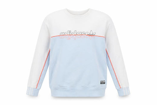 adidas Boys Blue & White Colourblock Crew Neck Sweatshirt 13-14 Years