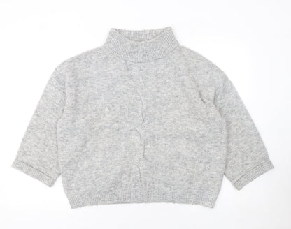 OPUS Womens Grey Mock Neck Knit Pullover Jumper Size 12