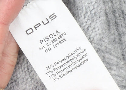 OPUS Womens Grey Mock Neck Knit Pullover Jumper Size 12