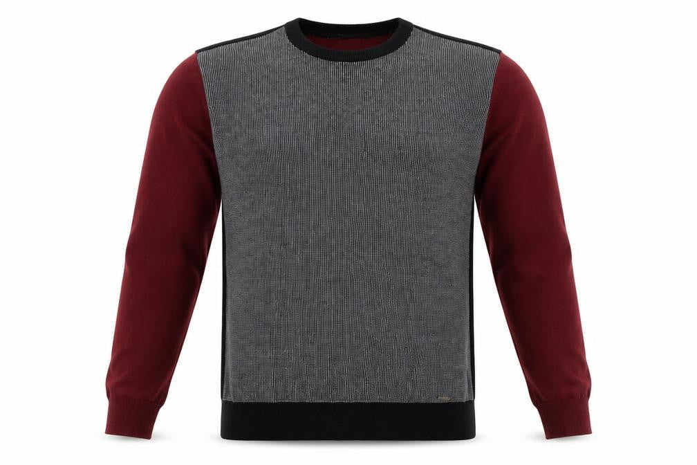 Guide London Mens Multicoloured Cotton Crew Neck Jumper Size L