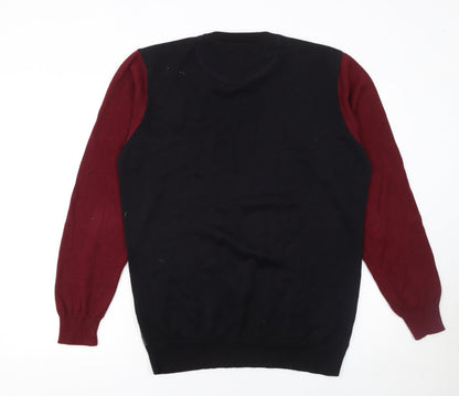 Guide London Mens Multicoloured Cotton Crew Neck Jumper Size L