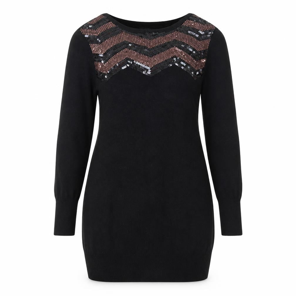Marks & Spencer Women Black Sequin Knit Petite Bodycon Dress Size 10