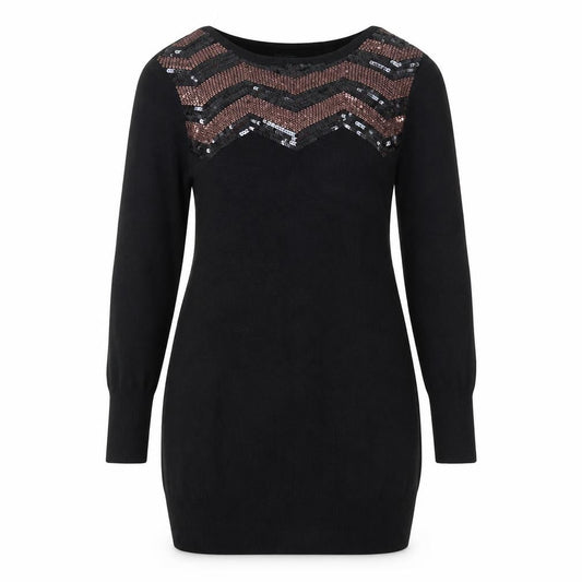 Marks & Spencer Women Black Sequin Knit Petite Bodycon Dress Size 10